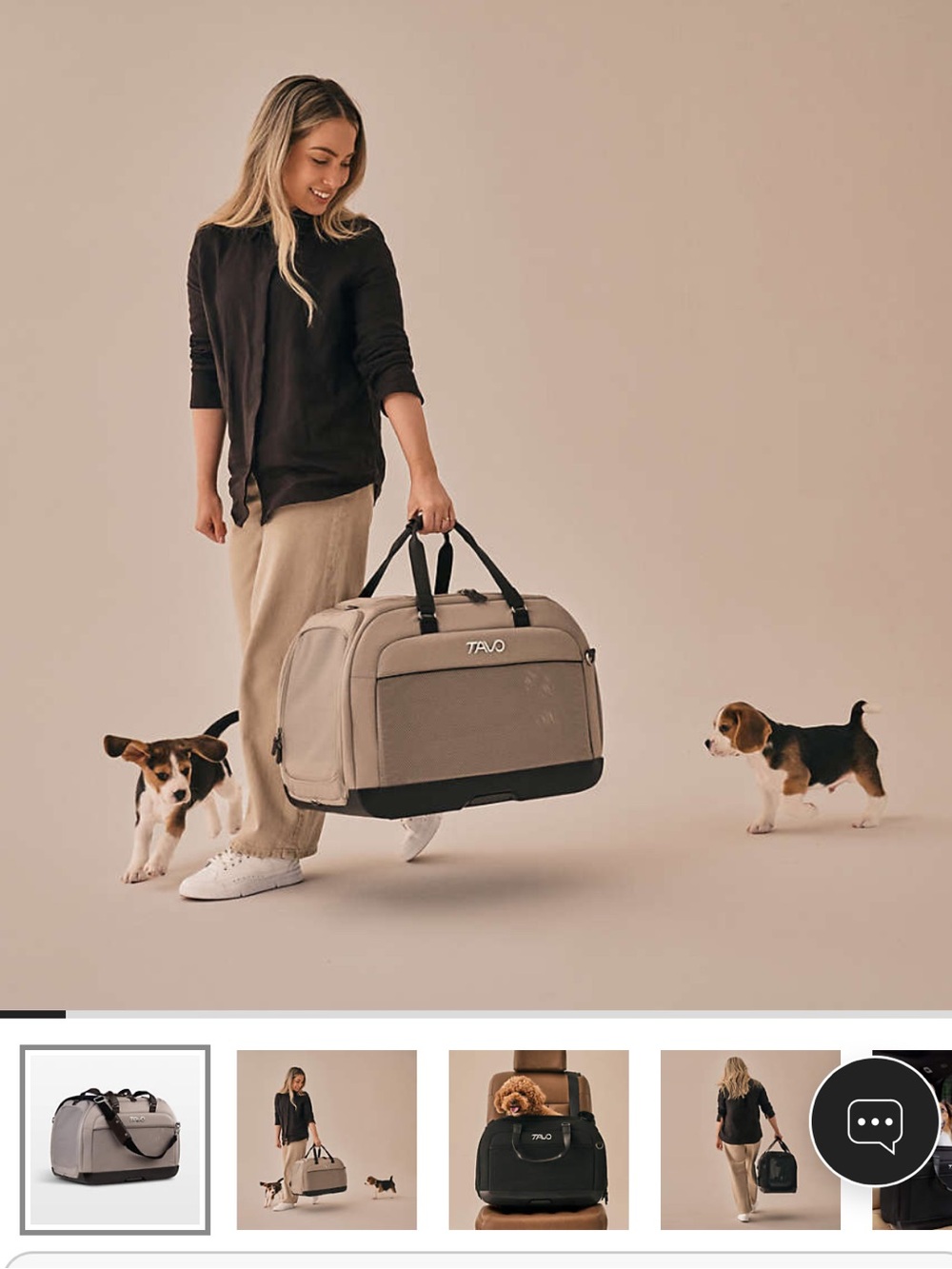 Tavo Pets Hendrick Pet Car Seat and Flexible Carrier in Tawny new open box $350 - Picture 8 of 12